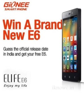 Gionee Elife E6 available for Price of Rs 22165 in India – Full Specs