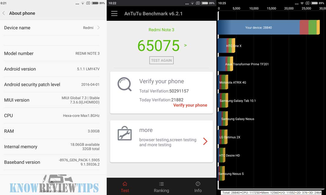 Xiaomi Redmi Note 3 Benchmarks Performance