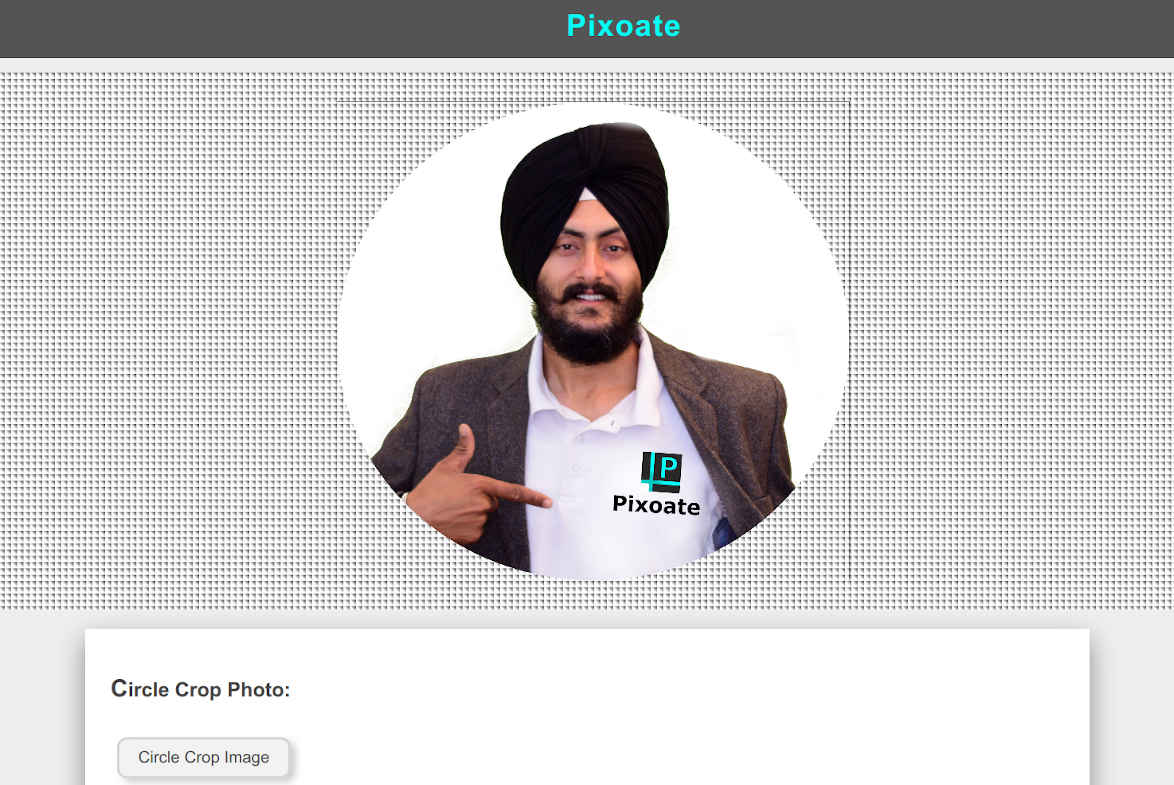 crop image into circle using pixoate