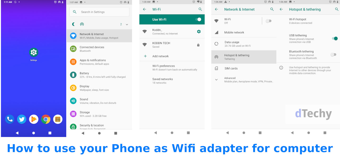 How to use your Phone as Wifi adapter for computer